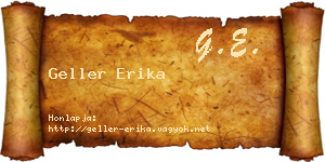 Geller Erika névjegykártya